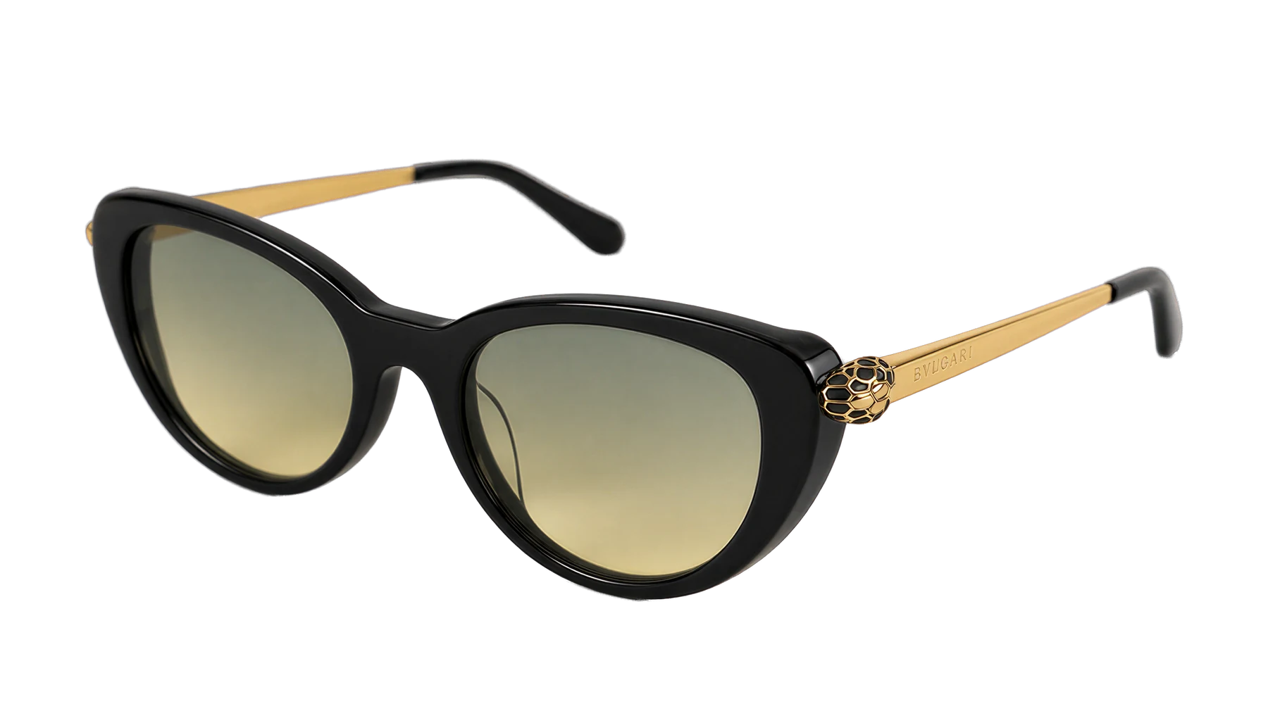 BV40067I 001 Sunglasses Black / Gold / Green Angle view