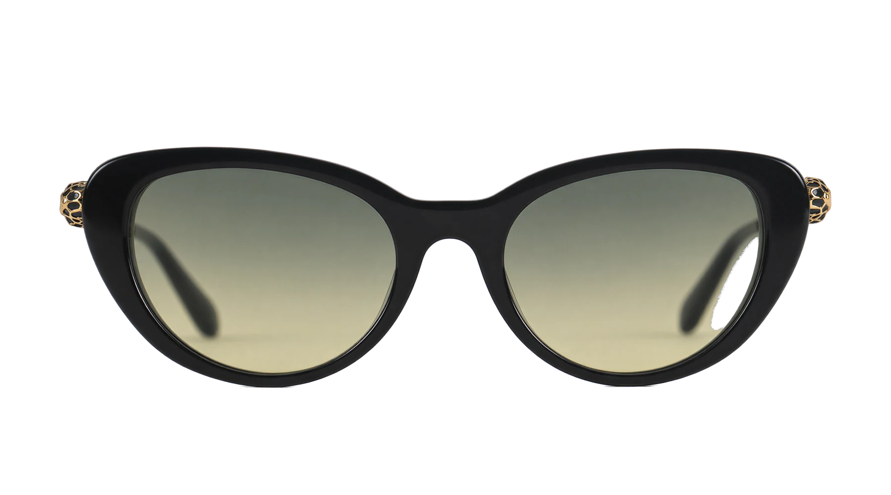 BV40067I 001 Sunglasses Black / Gold / Green front view