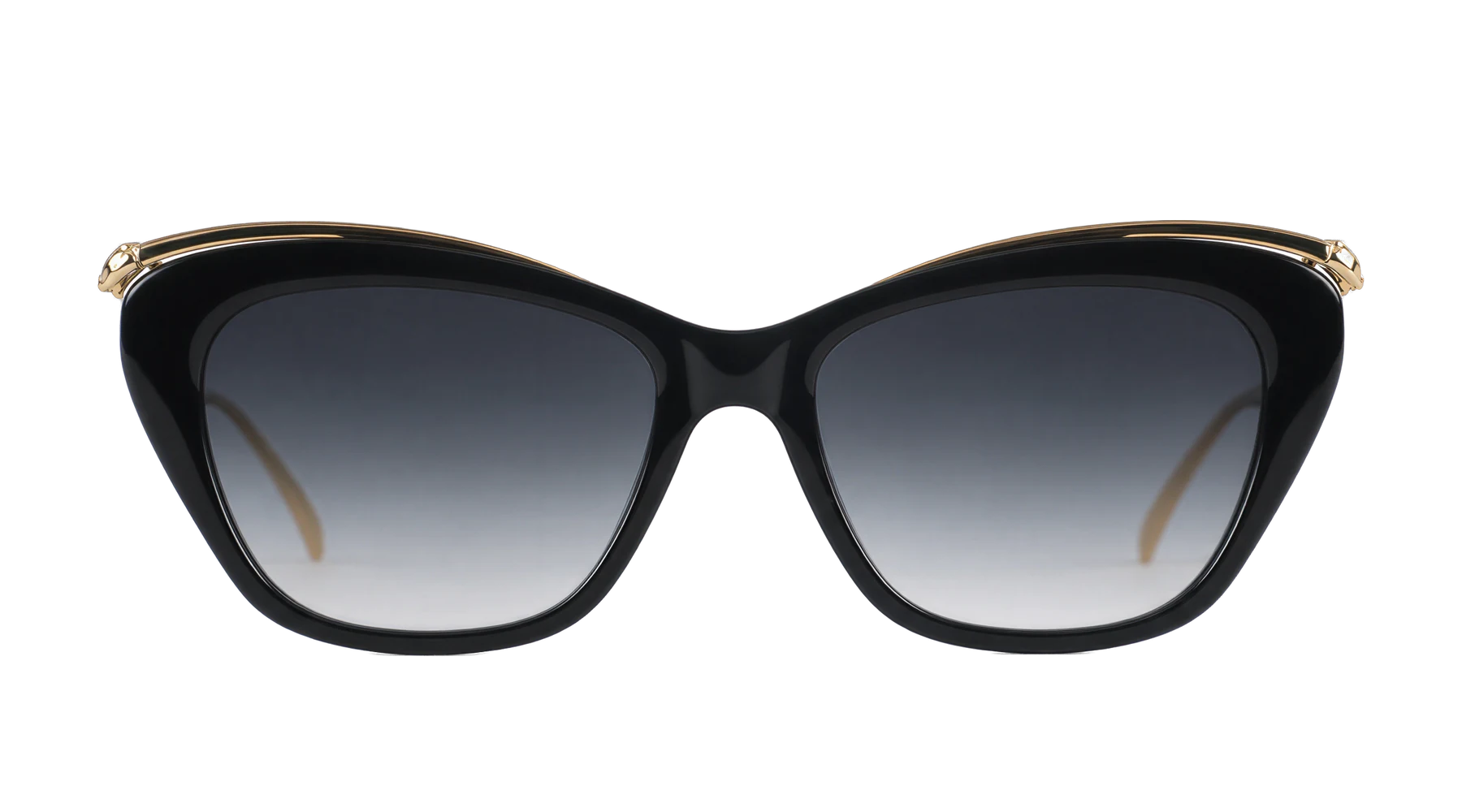 M21HU09230 Sunglasses Black / Gold / Gray front view