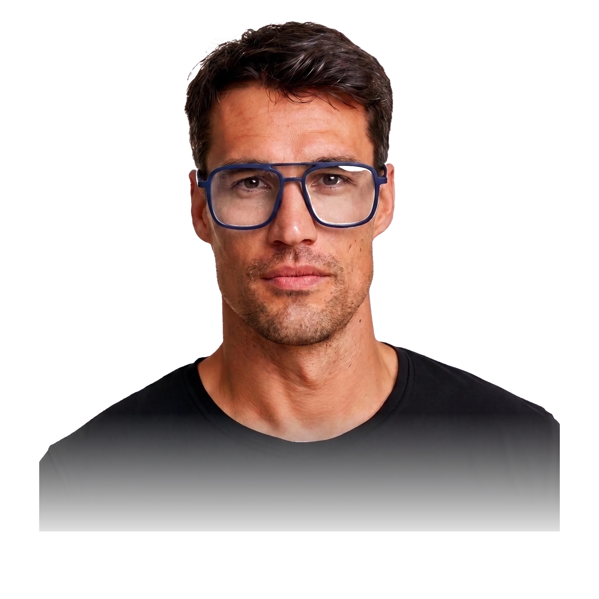 Model wearing V2046 in frame clear mode