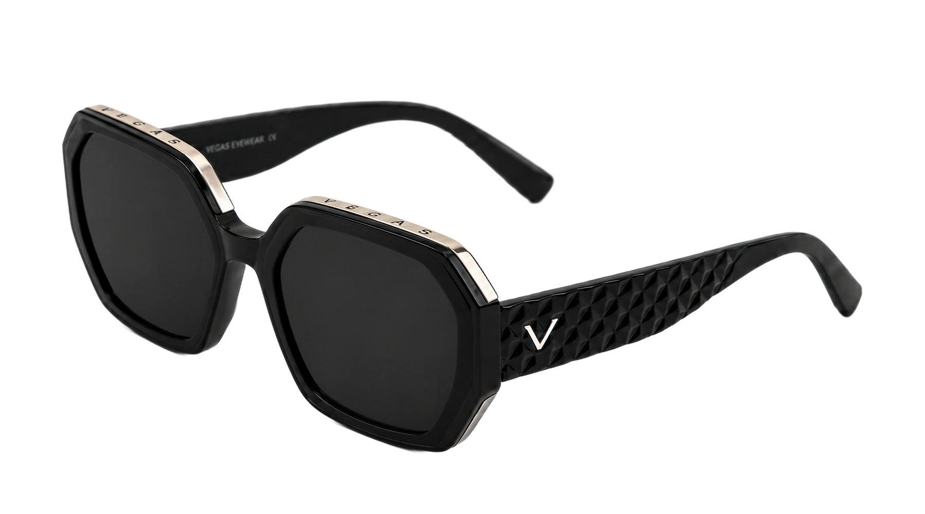 V6001 Sunglasses Black / Smoke Angle view