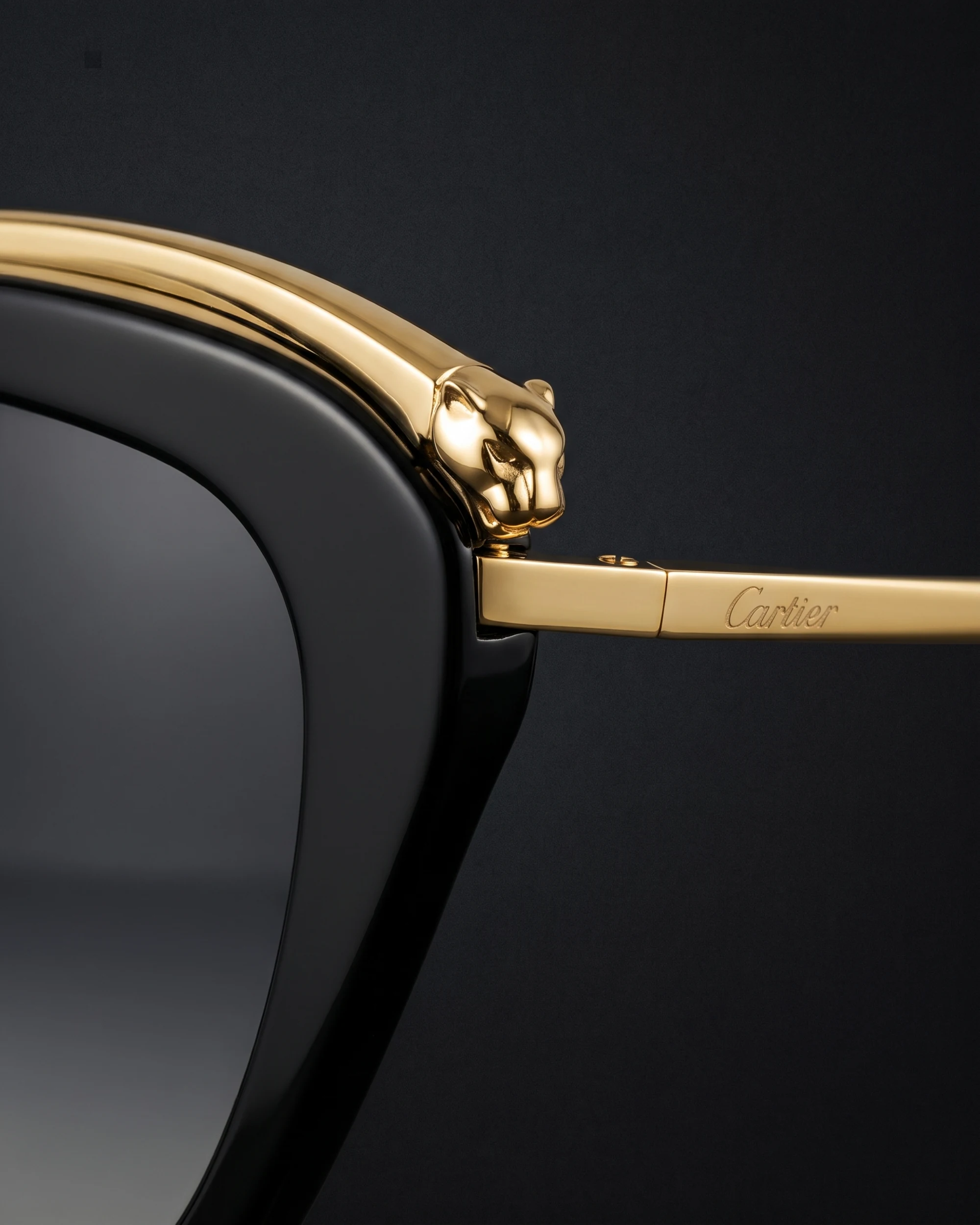 M21HU09230 Sunglasses Black / Gold / Gray Top Bar and Hinge